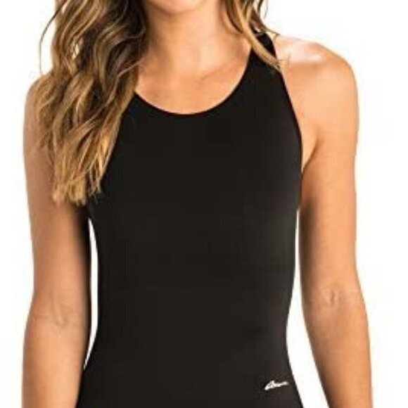 Dolfin Ocean Women's Swimwear Solid Performance Back Swimsuit - Picture 1 of 4